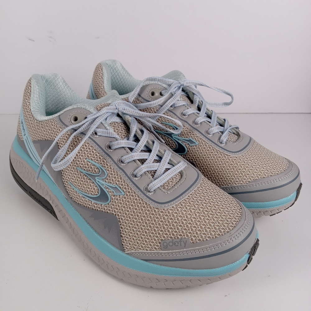 Light Blue and Beige Women's Athletic Walking Shoes